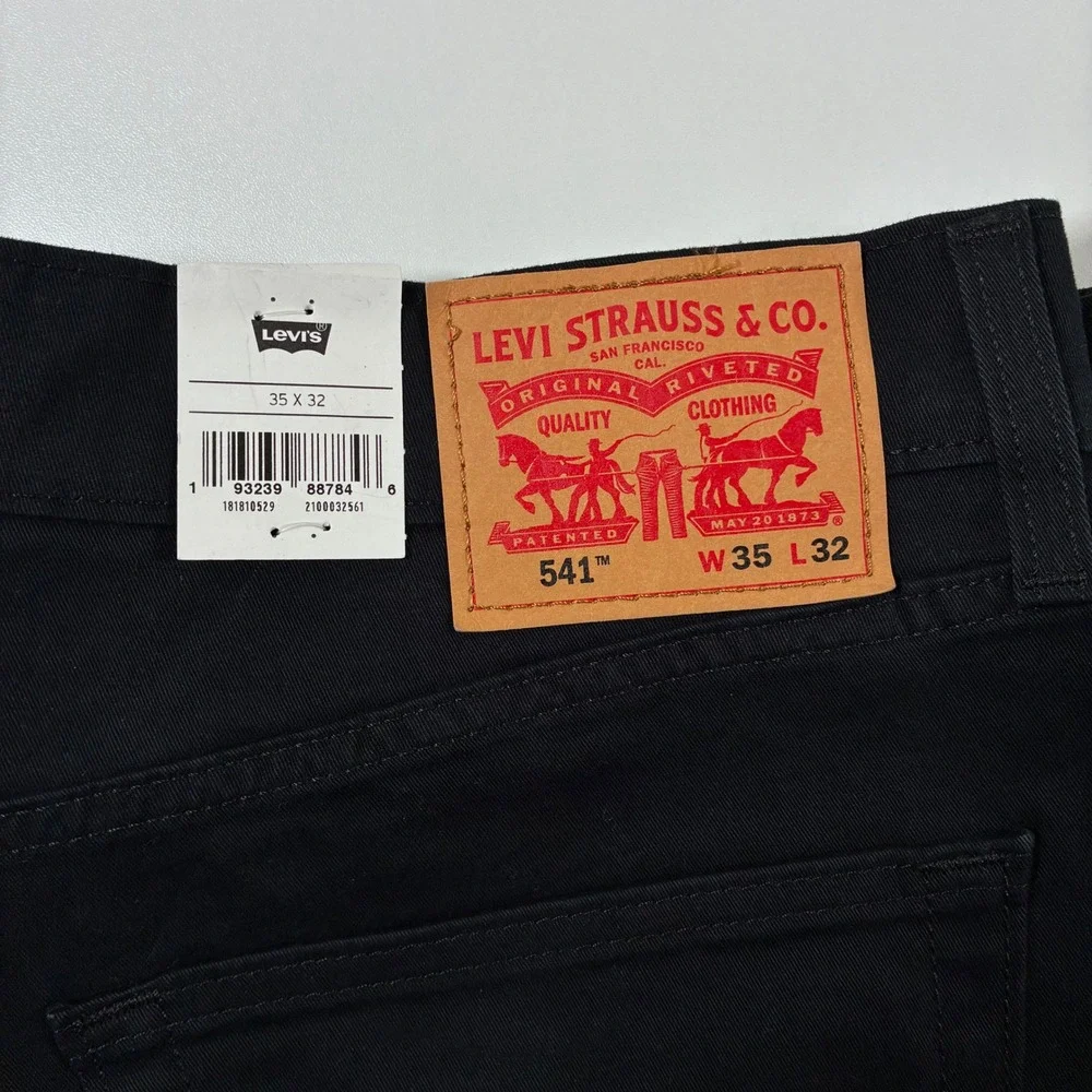 NEW Levis 541 Athletic Taper Jeans 35x32 Black All Seasons Tech Stretch USA